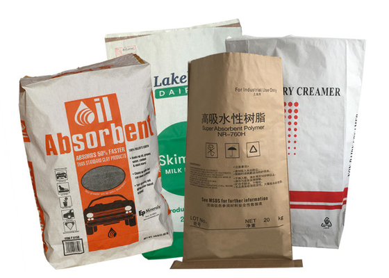 Özel Baskılı Sıvı Dökülme Emici Kağıt Ambalaj Torbası 15kg 20kg