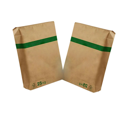 Gıda Sınıfı 3 Katmanlı Yapıştırılmış Vana Çok Duvarlı Kağıt Torbalar 25kg Flekso Baskılı