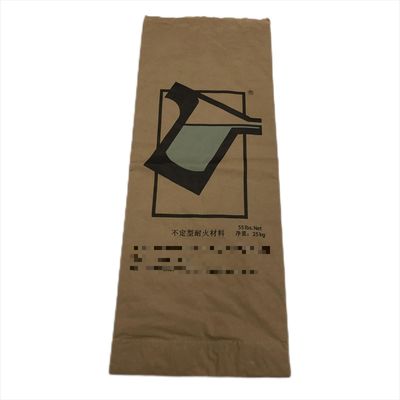 25kg Kağıt Pbom Çantası Ağız Sıcaklık Kapalı Paketleme için İnşaat Malzemeleri ve Ateşten Güçlü Malzemeler