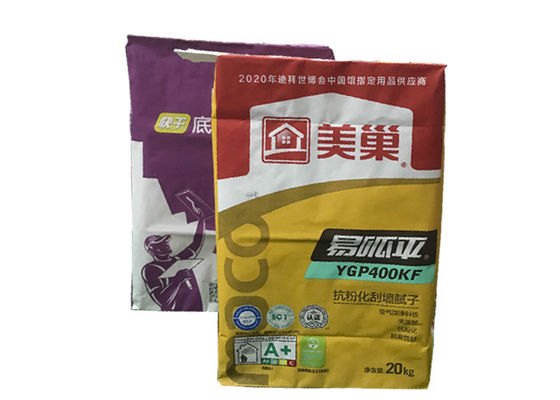 25kg Kraft Kağıt Torba 20kg 25kg Özelleştirilmiş Kraft Kağıt Un Paketleme Torbası