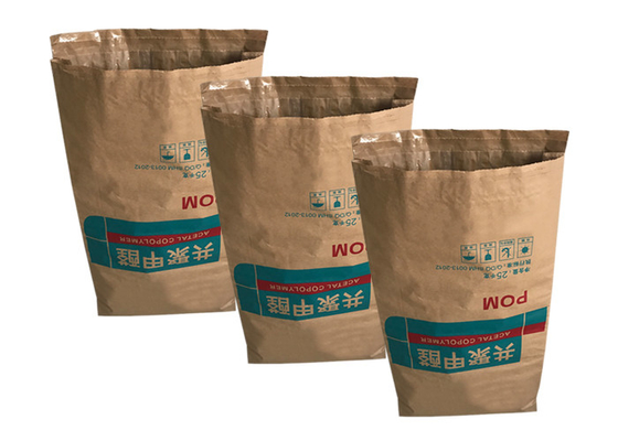 Özel Baskı Tutam Alt Kraft Kağıt Torba 25 Kg Un Paketleme Torbası