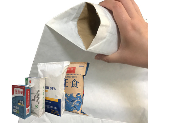Kimyasal Yapıştırılmış Valf Çok Duvarlı Kağıt Torbalar Özel Baskılı 15kg 20kg