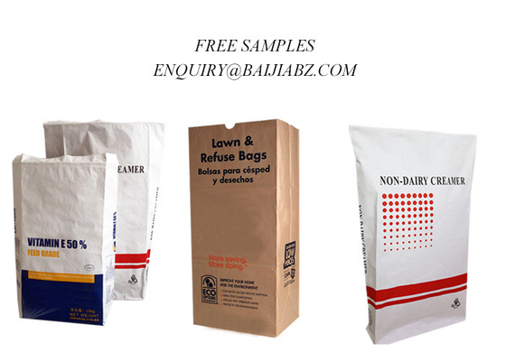Kil Granül Emici Çok Duvarlı Kraft Kağıt Torbalar 20kg 25kg
