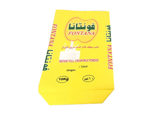 Süt Tozu Gıda Sınıfı Çok Duvarlı Kağıt Torbalar Özel Boyut 20kg 25kg Kabul Ediyor