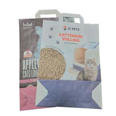 Kedi Küçük Hayvan Yemi İçin Özelleştirilmiş Kraft Kağıt Torbalar