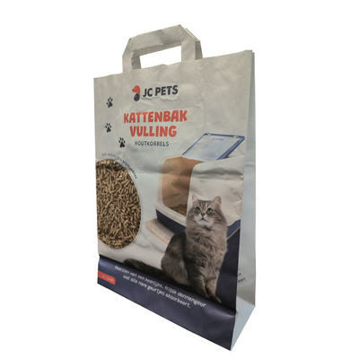 Kedi Küçük Hayvan Yemi İçin Özelleştirilmiş Kraft Kağıt Torbalar