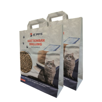 Kedi Kumu Ambalajı İçin ISO9001 Özel Baskılı Biyobozunur Kağıt Torbalar