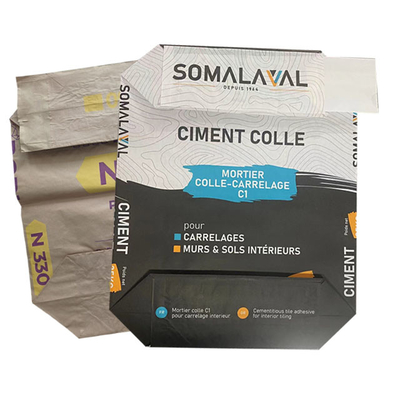 20kg 25kg Gıda Sınıfı 3 Katmanlı Yapıştırılmış Valf Kağıt Torbalar, Kimyasal Katkı Ambalajı İçin