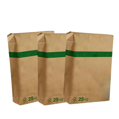 20kg 25kg Yapıştırılmış Vana Çok Duvarlı Kağıt Torbalar Çok Katmanlı Kağıt Torba Yüksek Dayanıklılık