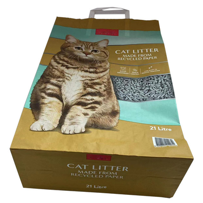6L 10L 12L Kraft Kağıt Ambalaj Torbaları Özel Kağıt Kedi Çöp Torbaları