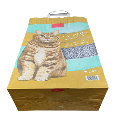 7 Renk Kağıt Kedi Çöp Torbaları Kolu Kraft Kağıt Ambalaj Torbaları Açık Ağız