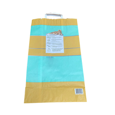 6L 10L 12L Kraft Kağıt Ambalaj Torbaları Özel Kağıt Kedi Çöp Torbaları
