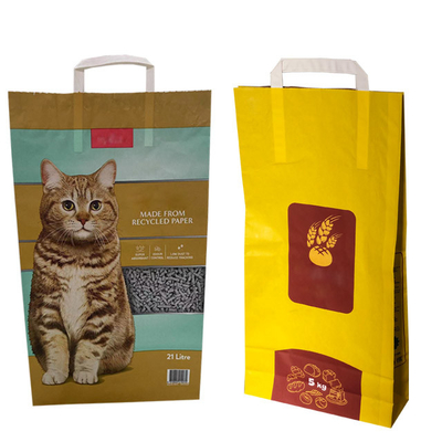 Çevre Dostu 5Litre 15Ibs Kedi Kumu Ayakta Torbalar Kedi Kumu Kum Saplı Paketleme Çantası