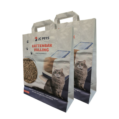 3.6kg 7L Özel Logo Pet kedi kumu elden çıkarma torbaları Beyaz PP Laminasyon