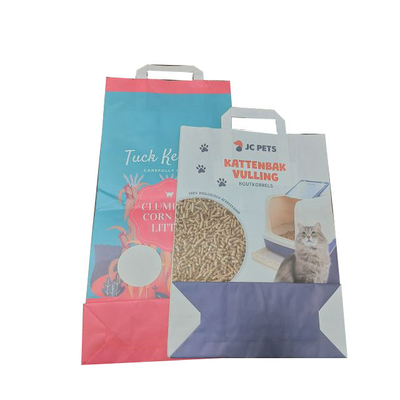 3.6kg 7L Özel Logo Pet kedi kumu elden çıkarma torbaları Beyaz PP Laminasyon
