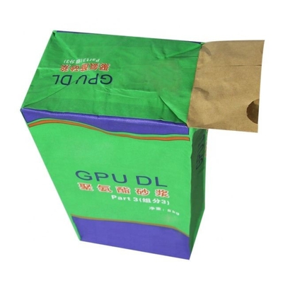 20kg Valve Kraft Kağıt Torba Paketleme Özel Yapı Şekil Boyut Suya dayanıklı