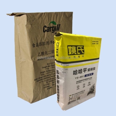 Çimento Kağıt Paketi için 15kg 20kg Özel Baskılı Çok Duvarlı Kraft Kağıt Valf Torbaları