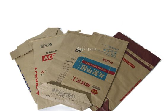 Gıda malzemesi çok duvarlı kraft kağıt torbaları çok fonksiyonel
