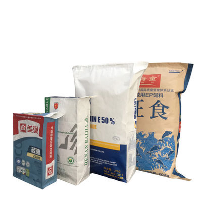 Endüstriyel Çok Duvarlı Kraft Kağıt Torbaları / Çuvalı 20KG Kuru Akışlı Ürünler Üretici