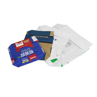 2 katman 3 katman Kraft Kağıt Valf Çantaları Plastik İç İç İç Kaplama için Çimento Kütük Kimyasal Toz 20kg 25kg 50kg