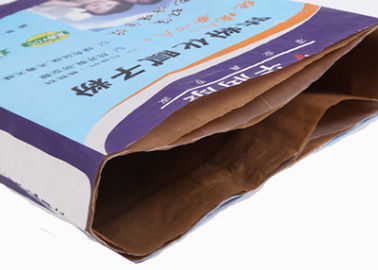 Flekso Baskı Multiwall Kraft Kağıt Torbalar 3 Kat 20kg 40kg Mouldproof Moistureproof