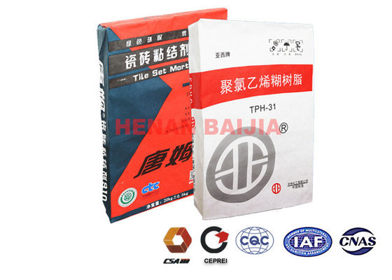 Dayanıklı Yapıştırılmış Valf Torbaları 60g-130g / M2 Kuru Harç Ambalaj Çok Duvarlı Kağıt Torbalar