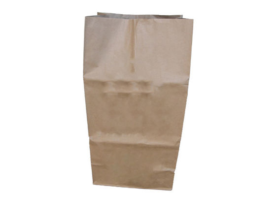 Yapraklar 3 Katmanlı 25kg Çok Duvarlı Kraft Çim Kağıt Torbaları Reddeder