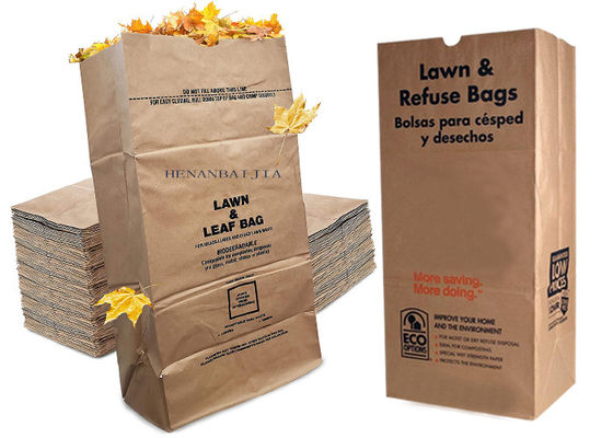 120g Multiwall Kraft Kağıt Torbalar Çöp Biyobozunur Mutfak Çöp Torbaları