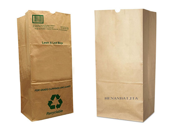 CMYK Renkli 10kg Çok Duvarlı Kraft Kağıt Torbalar Yaprak Kraft Çim Kağıt Torbalar