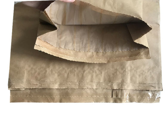 Gıda Sınıfı PE Kaplamalı Özel Baskı Logosu 120g / m2 Çok Duvarlı Kraft Kağıt Torbalar