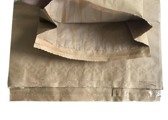 25KG Çok Duvarlı Kraft Kağıt Torbalar Toz Malzeme Ambalajı İçin Alt Tutam