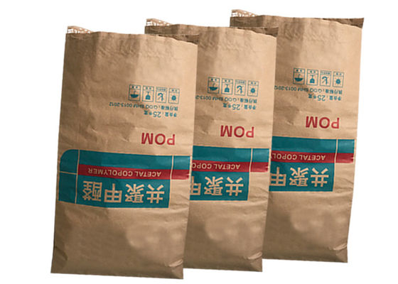 Sıcak Eriyik Yapıştırıcı Tutam Alt Kağıt Torbalar Açık Ağızlı Çok Duvarlı Kraft Kağıt Torbalar Torbalar