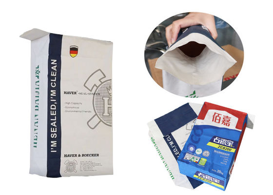 20kg 25kg Yapıştırılmış Kraft Kağıt Valf Torbası Nişasta Şeker Paketleme Kağıt Torbası