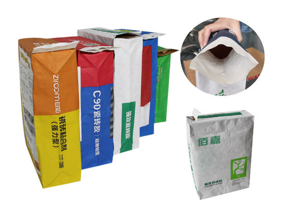 20kg 25kg Yapıştırılmış Kraft Kağıt Valf Torbası Nişasta Şeker Paketleme Kağıt Torbası