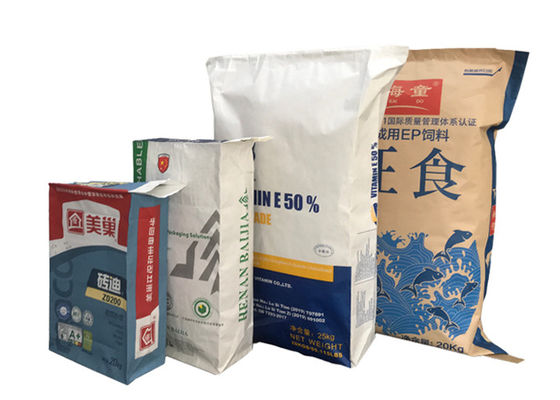 Gıda Yem Maddeleri için 10kg 20kg 25kg 50kg Endüstriyel Kullanım Vana Kraft Kağıt Torbalar