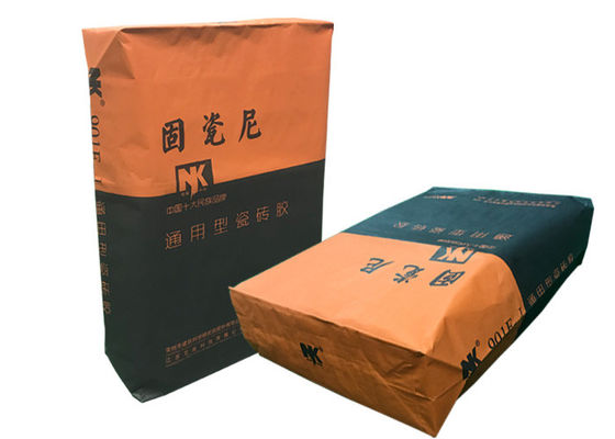 Özel Logo 25kg Çok Duvar Kağıdı Torbaları Kraft Vana Çimento Paketleme Torbaları 50kg