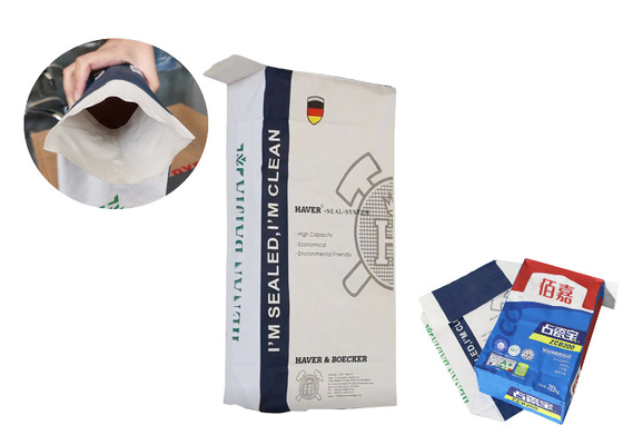 Un Paketleme için Özel Tasarım Yapıştırılmış Vana Çok Duvarlı Kağıt Torbalar 5Kg 10kg 20kg