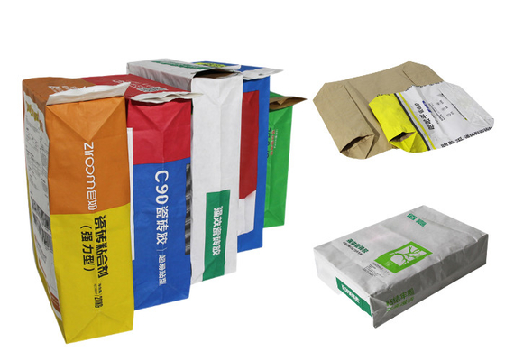 25kg 3 Katlı Yapıştırılmış Vana Çok Duvarlı Kağıt Torbalar, Toz Gıda Maddelerini Paketlemek İçin