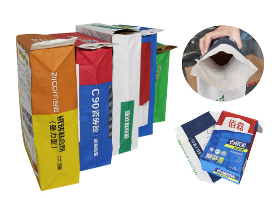Kraft Kağıt Buğday Unu Paketleme Torbası 10Kg 25kg 50kg Çok Duvarlı Nem Koruma Gıda Sınıfı