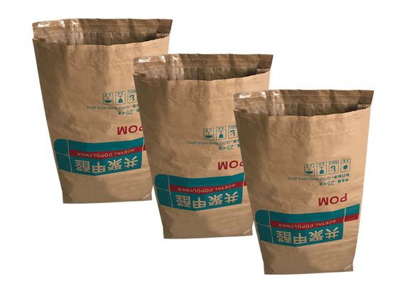 25kg 20kg 2 Katlı Veya 3 Katlı + PE Liner Çok Duvarlı Kağıt Torbalar Kahverengi Kraft Kağıt Torbalar