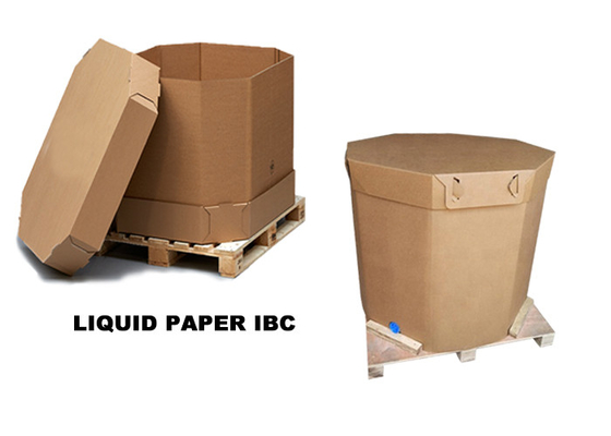 Geri Dönüşümlü Kağıt Sıvı Paket IBC Tank Konteyner 220l Vanalı