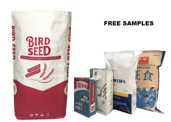 Çok Katmanlı Düz ​​Kraft Kağıt Vana Un Paketleme Torbası Gıda Sınıfı 20kg 25kg