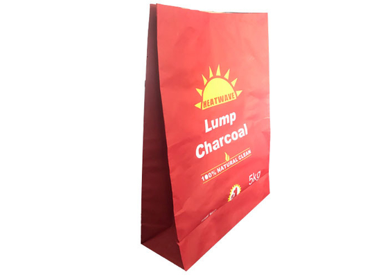 Briket Barbekü Kömür Torbası 5kg Kahverengi Ambalaj Torbası Kraft Kağıt Malzemesi