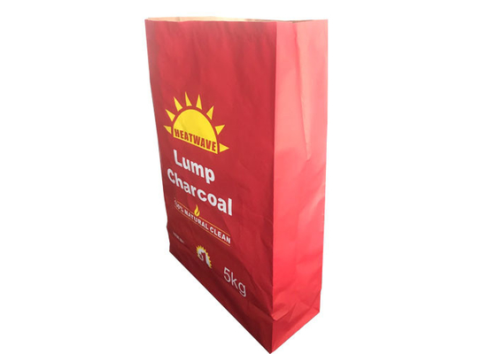 Dikili Açık Ağız Çok Duvarlı Kraft Kağıt Torbalar 5kg Kömür Torbaları Kağıt Torba