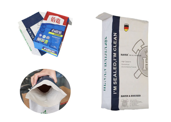 Yapıştırılan Vana Çok Duvarlı Kraft Kağıt Ambalaj Torbaları Kimyasal Toz İçin 25kg